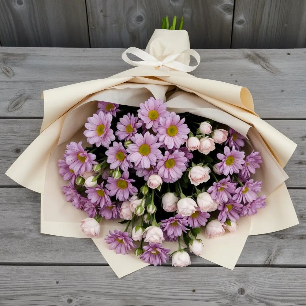 Букет цветов из: Розы и Хризантемы в Волово