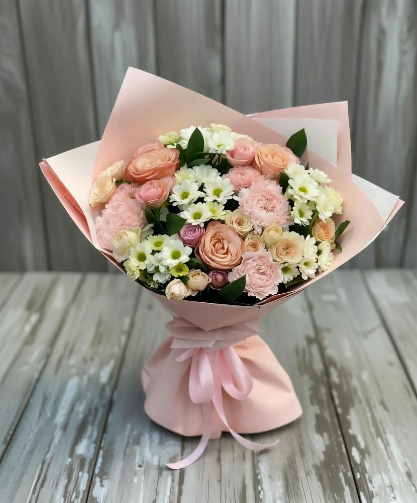 Букет цветов из: Гвоздики, Розы и Хризантемы в Волово