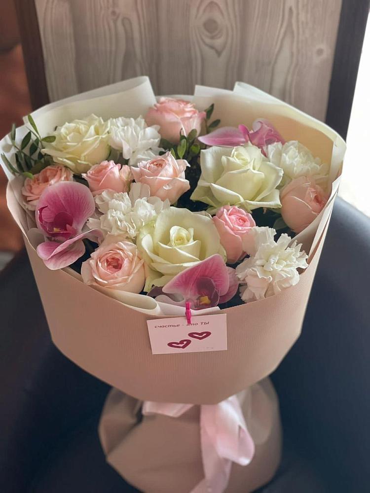 Букет цветов из: Орхидеи, Розы и Гвоздики в Волово