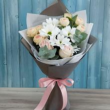 Букет цветов из:  Хризантемы и Розы в Волово
