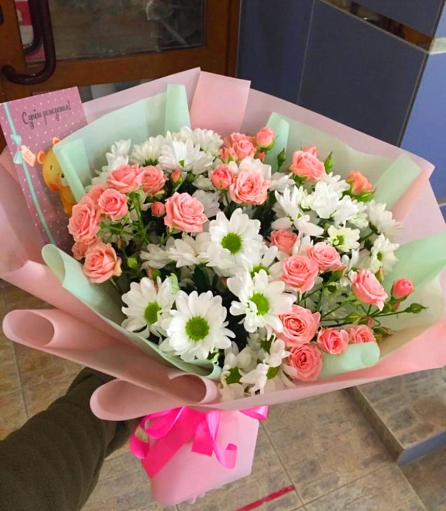 Букет цветов из: Розы и Хризантемы в Волово