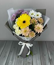 Букет цветов из:  Розы, Герберы и Хризантемы в Волово