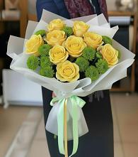 Букет цветов из:  Хризантемы и Розы в Волово