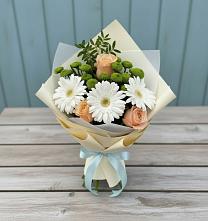 Букет цветов из:  Герберы, Розы и Хризантемы в Волово