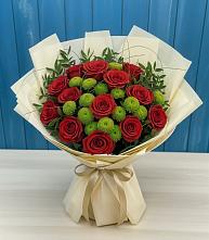 Букет цветов из:  Розы и Хризантемы #REPLACE_PRED# Волово