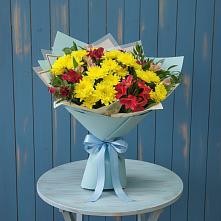 Букет цветов из:  Альстромерии и Хризантемы в Волово