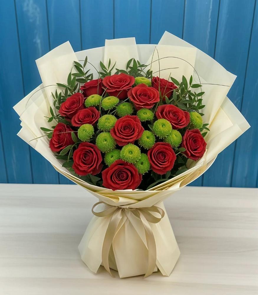 Букет цветов из: Розы и Хризантемы в Волово